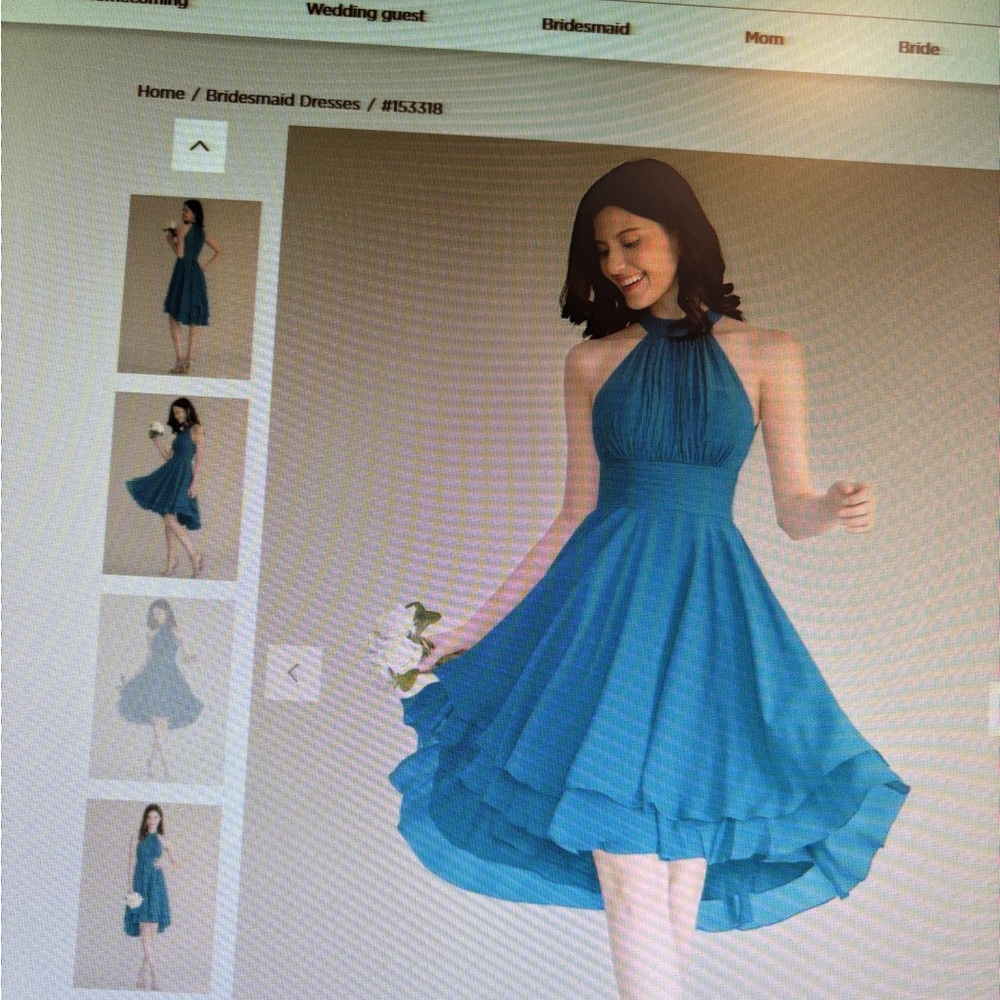 Elegant Blue Halter Dress